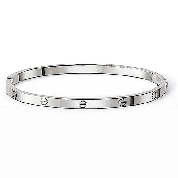 Love Screwdriver Platinum Silver Thin Version Bangle Bracelet No Stones - Picture 2 of 7